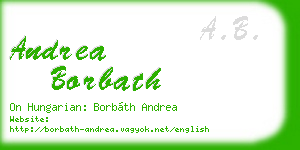 andrea borbath business card